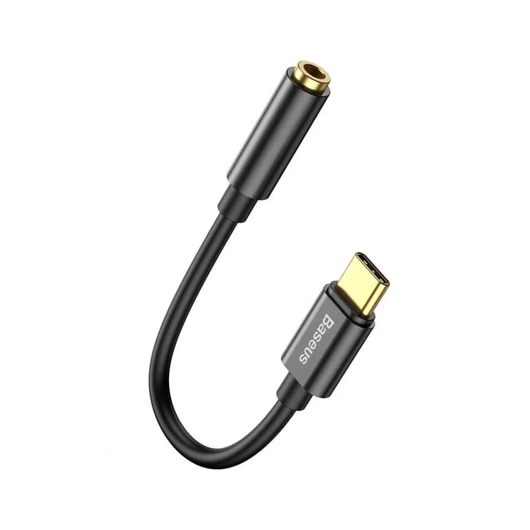 Перехідник USB-C M to 3.5mm F 0.1m black Baseus (CATL54-01) - фото 1