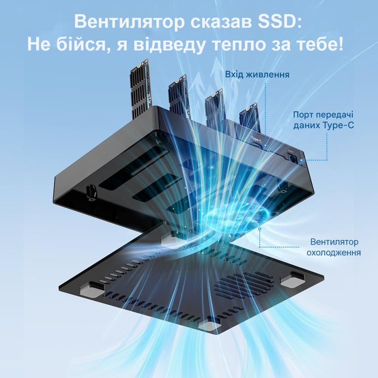 Док-станція для накопичувачів Maiwo 4*NVMe M.2 SSD Key M/B+M to USB4.0 USB-C 40Gbps (K3015P4) - фото 6