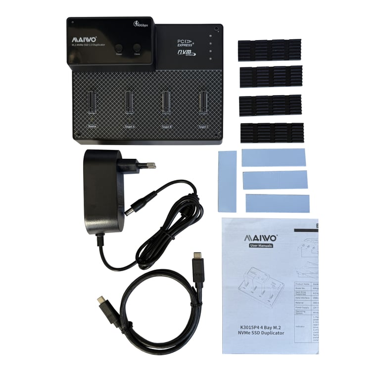 Док-станція для накопичувачів Maiwo 4*NVMe M.2 SSD Key M/B+M to USB4.0 USB-C 40Gbps (K3015P4) - фото 8