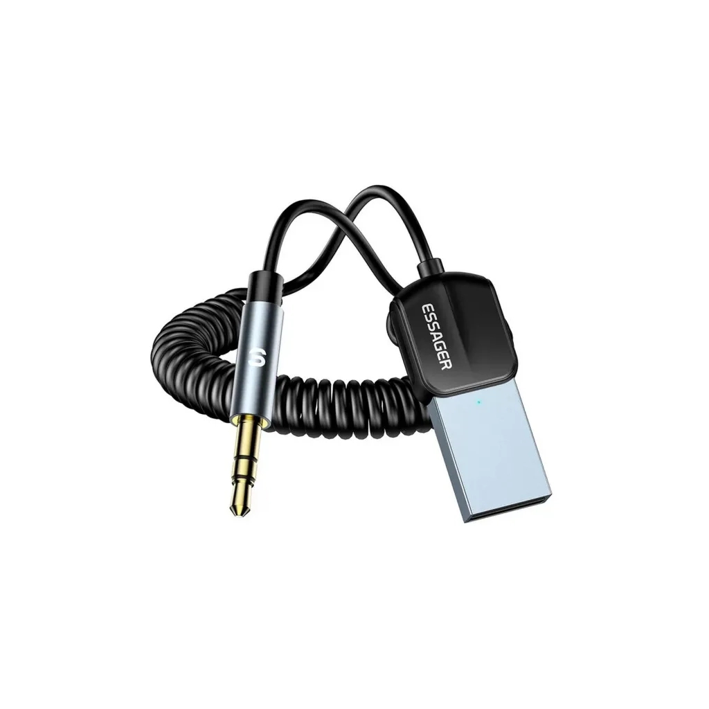 Bluetooth трансмітер Essager Lingfeng Bluetooth 5.0 Aux Adapter Car Wireless Receiver USB (EBT-LF01-P) - фото 1