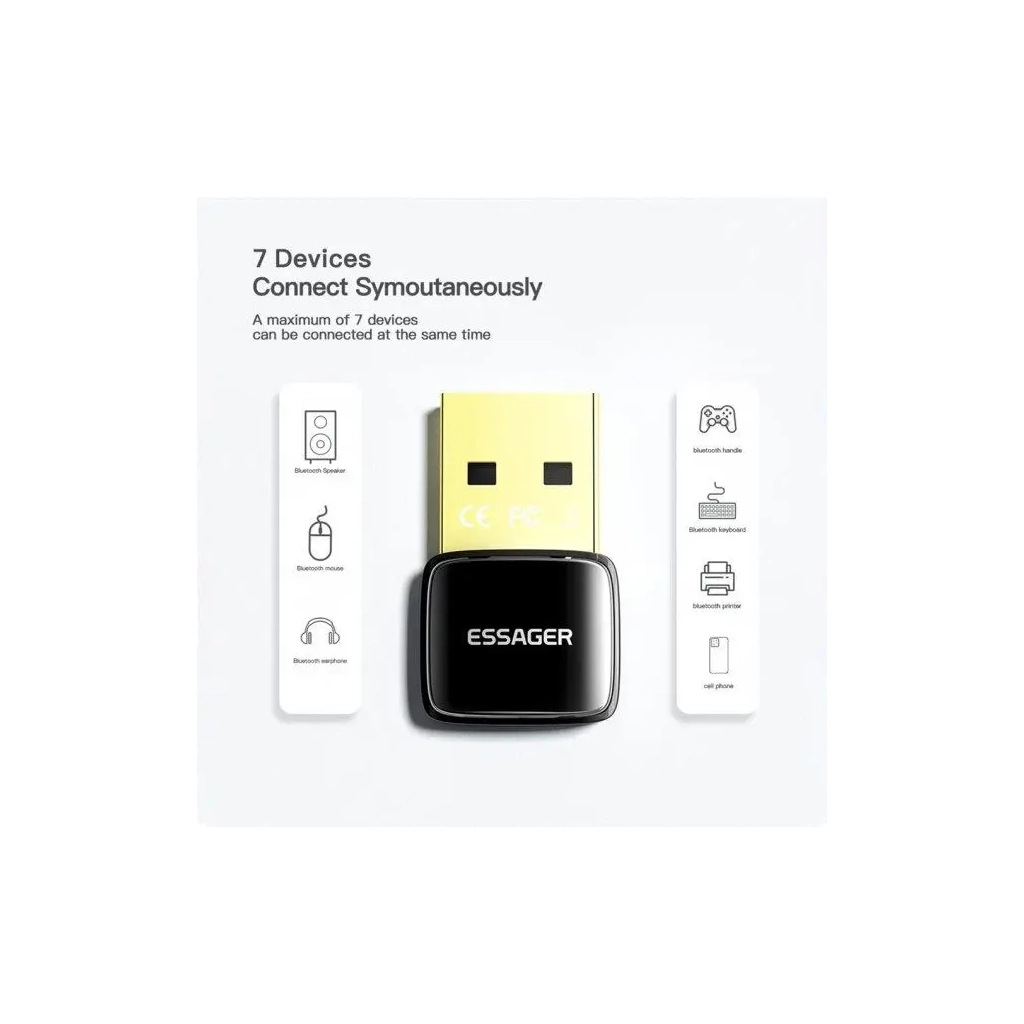 Bluetooth-адаптер Essager Starlord USB Bluetooth 5.0 Adapter Black (EBT50-XJ01-Z) - фото 4 Bluetooth-адаптер Essager Starlord USB Bluetooth 5.0 Adapter Black (EBT50-XJ01-Z) - фото 4