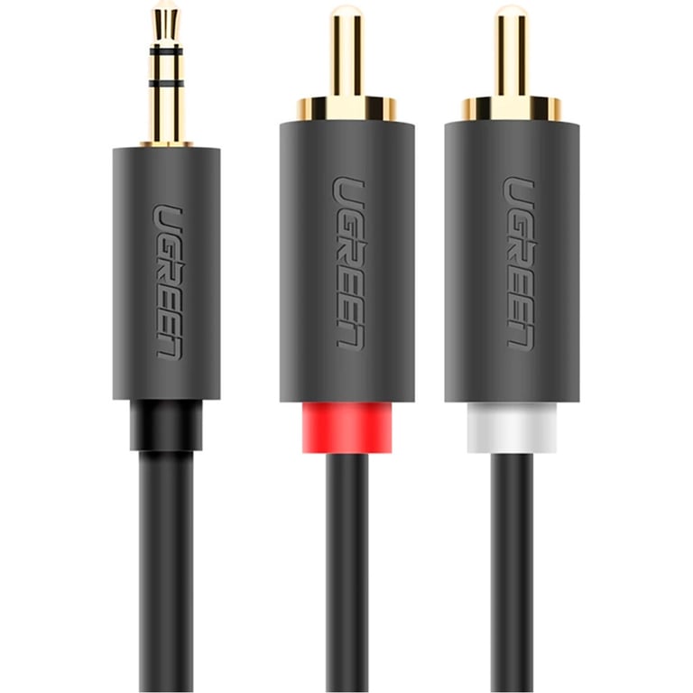 Кабель мультимедійний 3.5mm M to 2xRCA M 2.0m AV102 black Ugreen (10510) - фото 1