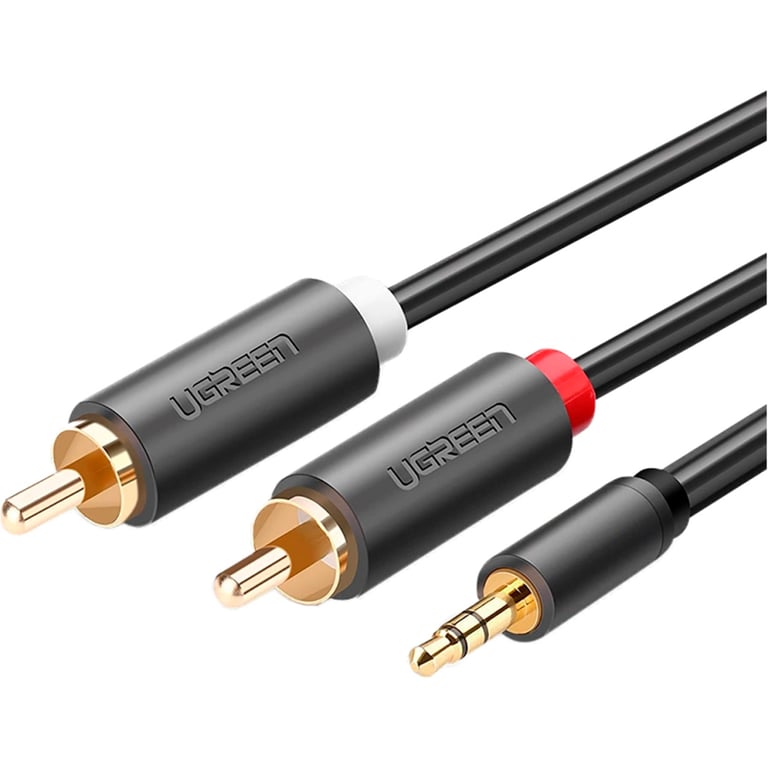 Кабель мультимедійний 3.5mm M to 2xRCA M 2.0m AV102 black Ugreen (10510) - фото 2