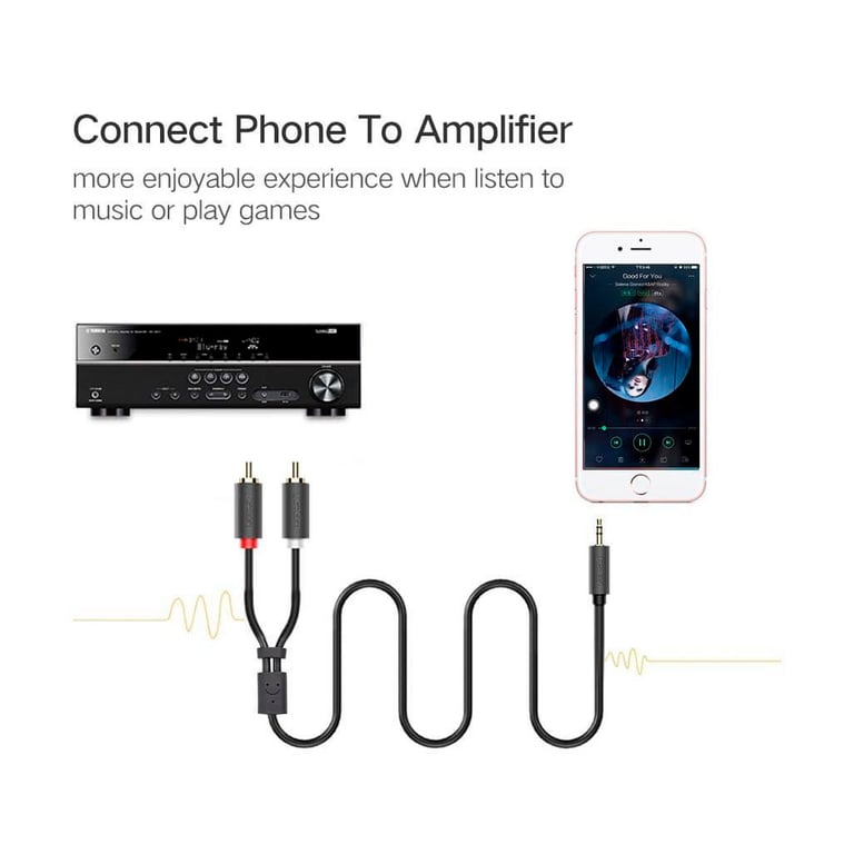 Кабель мультимедійний 3.5mm M to 2xRCA M 2.0m AV102 black Ugreen (10510) - фото 8