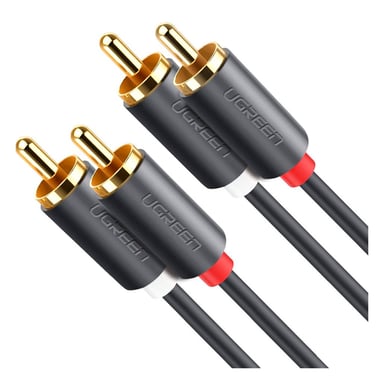 Кабель мультимедійний 2xRCA M to 2xRCA M 2.0m AV104 black Ugreen (10518) - фото 1