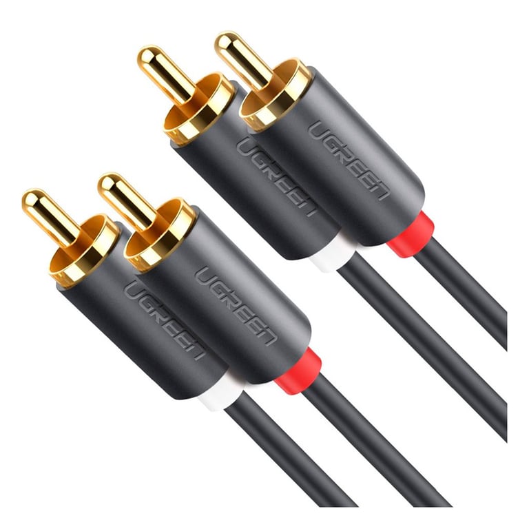Кабель мультимедійний 2xRCA M to 2xRCA M 2.0m AV104 black Ugreen (10518) - фото 1