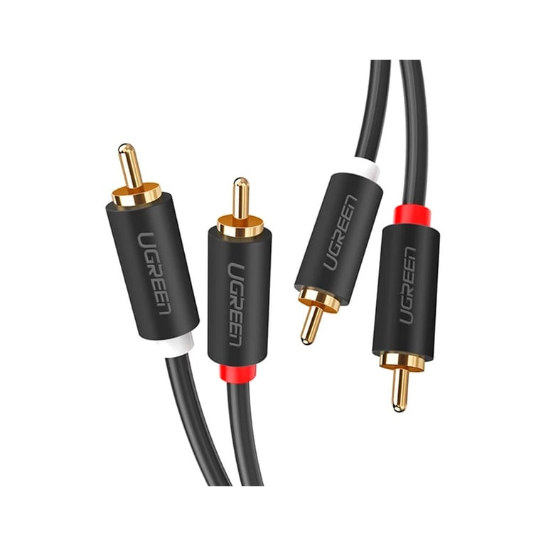 Кабель мультимедійний 2xRCA M to 2xRCA M 2.0m AV104 black Ugreen (10518) - фото 2