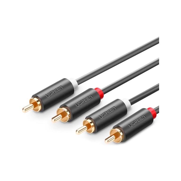 Кабель мультимедійний 2xRCA M to 2xRCA M 2.0m AV104 black Ugreen (10518) - фото 3