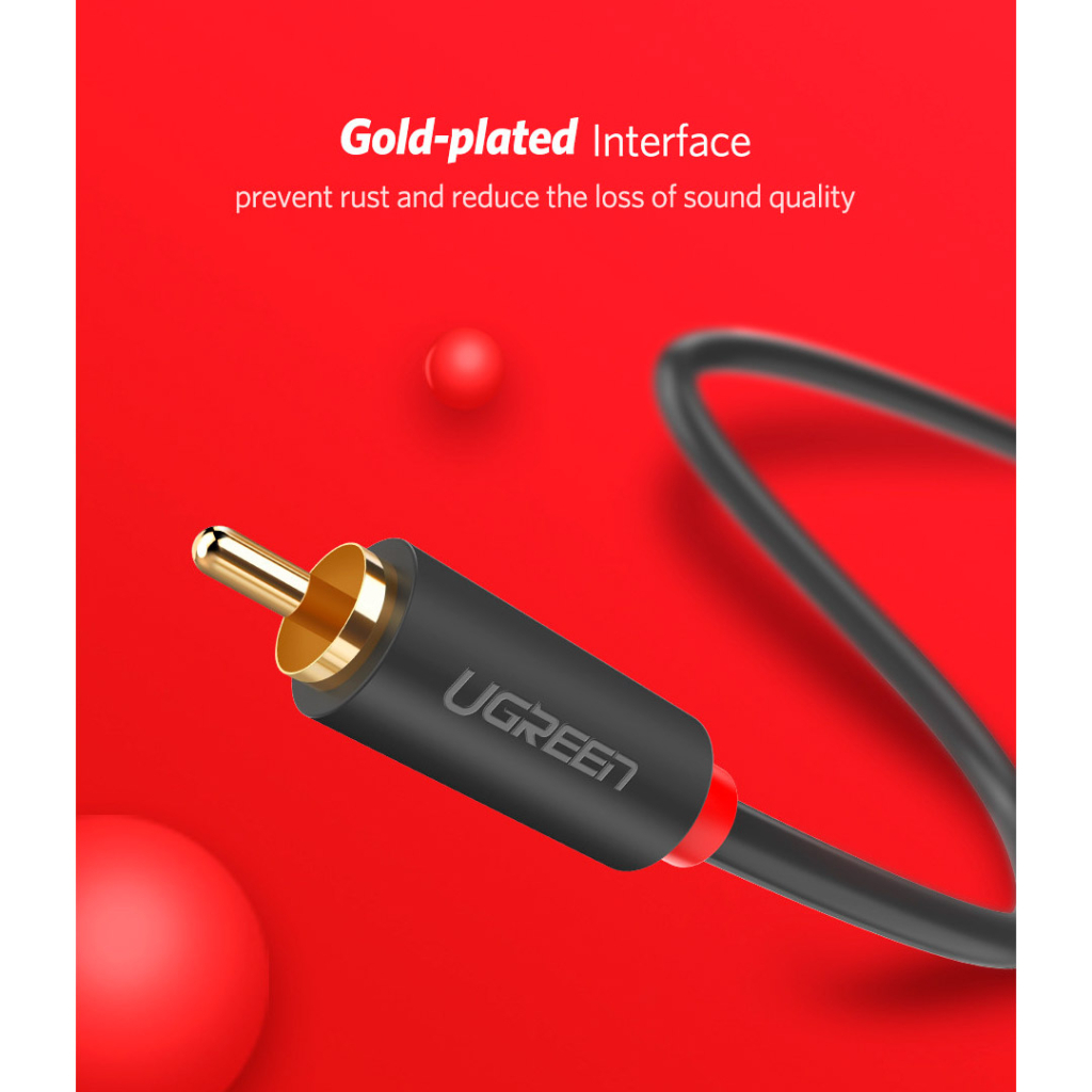 Кабель мультимедійний 2xRCA M to 2xRCA M 3.0m AV104 black Ugreen (10519) - фото 4 Кабель мультимедійний 2xRCA M to 2xRCA M 3.0m AV104 black Ugreen (10519) - фото 4