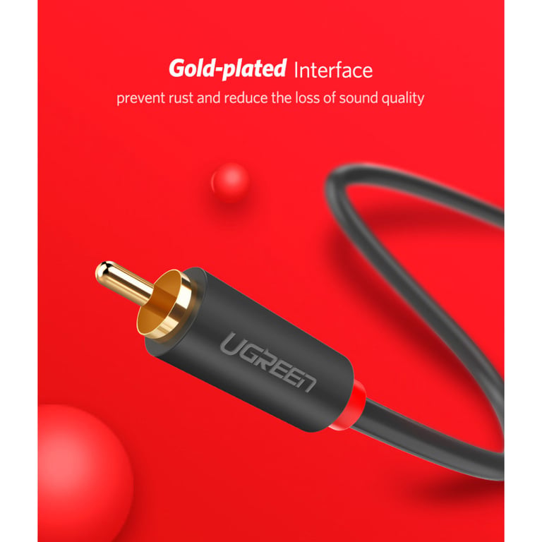 Кабель мультимедійний 2xRCA M to 2xRCA M 3.0m AV104 black Ugreen (10519) - фото 4