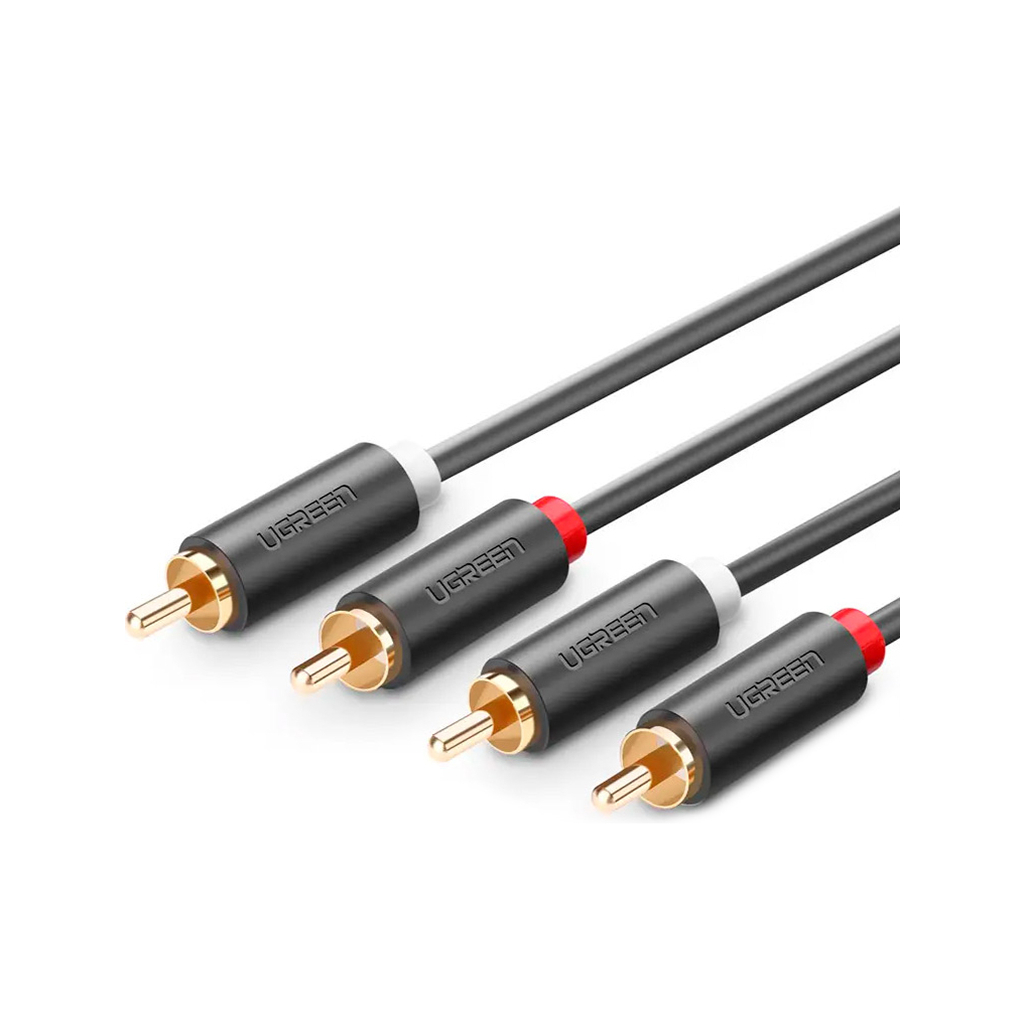 Кабель мультимедійний 2xRCA M to 2xRCA M 3.0m AV104 black Ugreen (10519) - фото 3 Кабель мультимедійний 2xRCA M to 2xRCA M 3.0m AV104 black Ugreen (10519) - фото 3