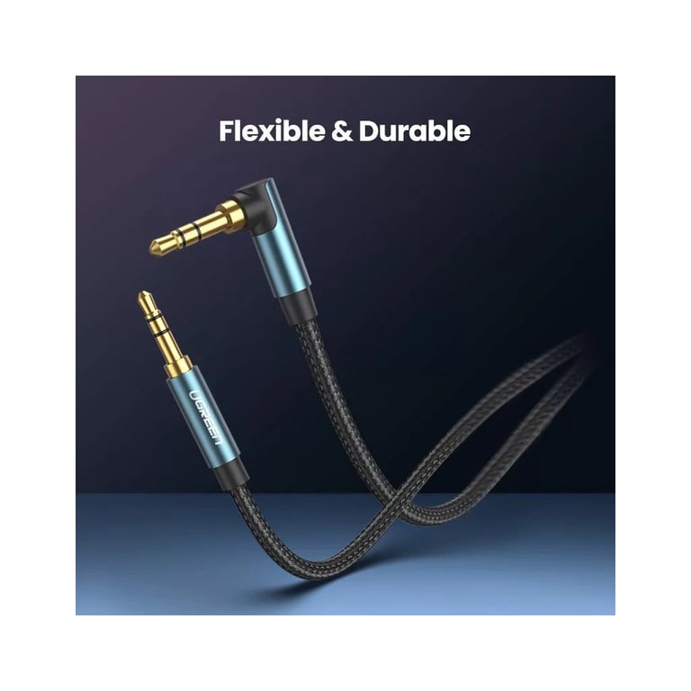 Кабель мультимедійний 3.5mm M to 3.5mm M 1.5m 90° corner AV112 blue UGREEN (60180) - фото 11