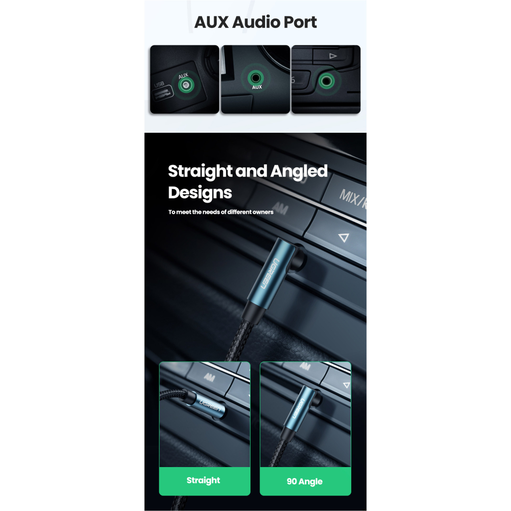 Кабель мультимедійний 3.5mm M to 3.5mm M 1.5m 90° corner AV112 blue UGREEN (60180) - фото 6 Кабель мультимедійний 3.5mm M to 3.5mm M 1.5m 90° corner AV112 blue UGREEN (60180) - фото 6