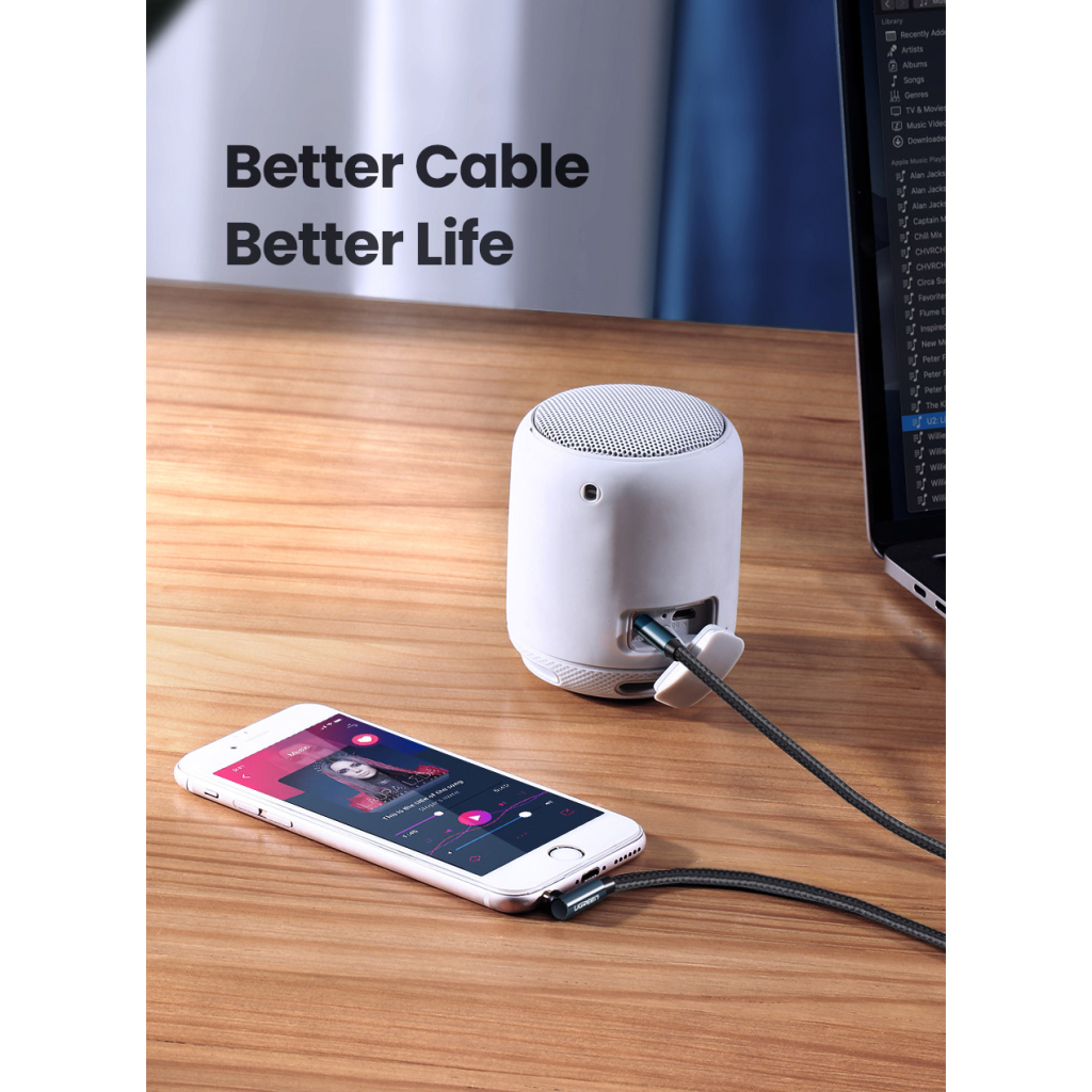 Кабель мультимедійний 3.5mm M to 3.5mm M 1.0m 90° corner AV112 blue Ugreen (60179) - фото 8 Кабель мультимедійний 3.5mm M to 3.5mm M 1.0m 90° corner AV112 blue Ugreen (60179) - фото 8