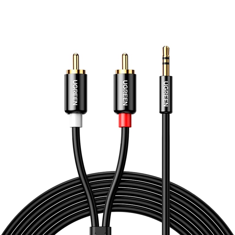 Кабель мультимедійний 3.5mm M to 2xRCA M 5.0m AV116 black Ugreen (10591) - фото 1