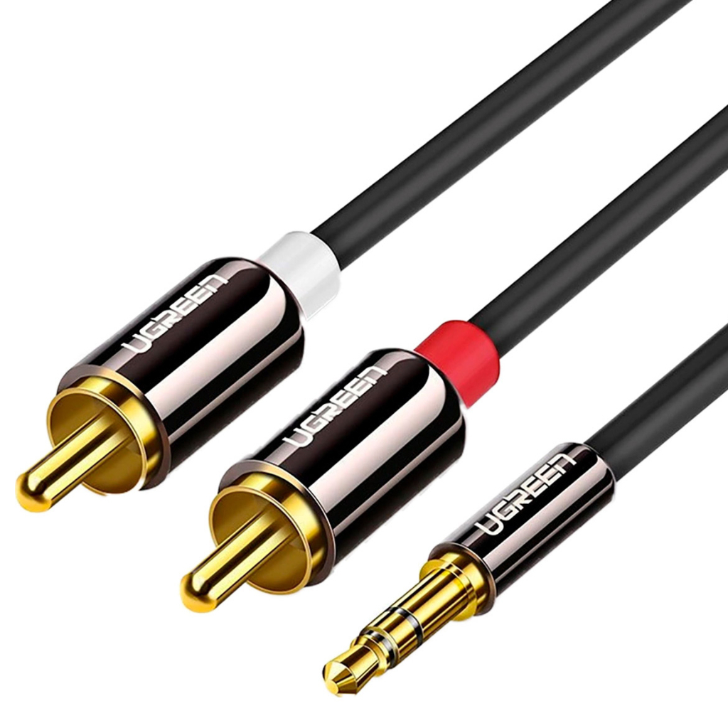 Кабель мультимедійний 3.5mm M to 2xRCA M 5.0m AV116 black Ugreen (10591) - фото 2 Кабель мультимедійний 3.5mm M to 2xRCA M 5.0m AV116 black Ugreen (10591) - фото 2