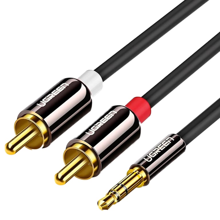 Кабель мультимедійний 3.5mm M to 2xRCA M 5.0m AV116 black Ugreen (10591) - фото 2