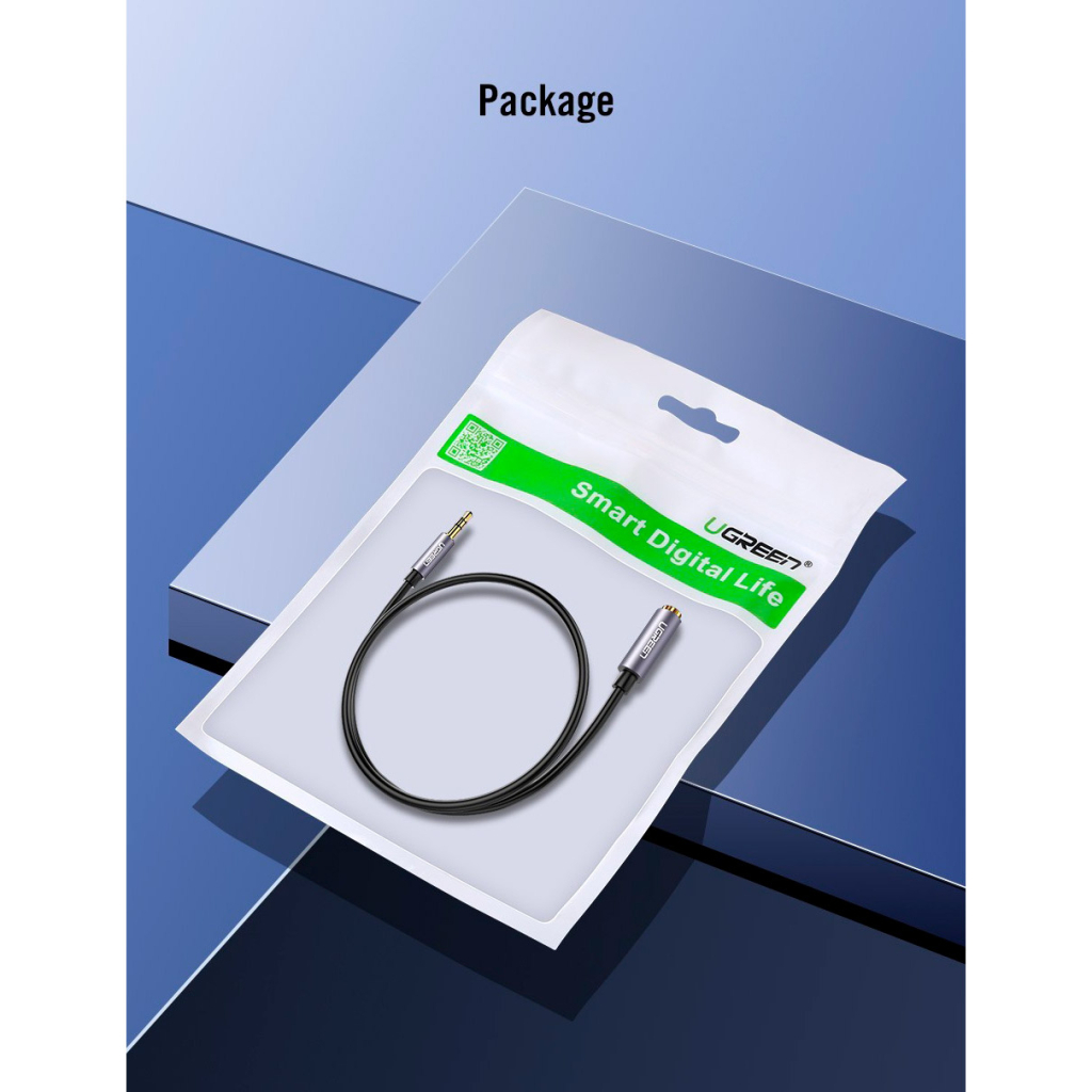 Кабель мультимедійний 3.5mm M to 3.5mm F 1.5m AV118 gray Ugreen (10593) - фото 11 Кабель мультимедійний 3.5mm M to 3.5mm F 1.5m AV118 gray Ugreen (10593) - фото 11