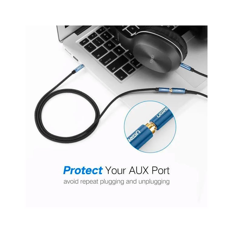 Кабель мультимедійний 3.5mm M to 3.5mm F 1.0m AV118 blue Ugreen (40673) - фото 10