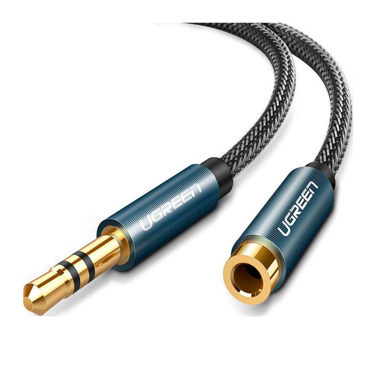 Кабель мультимедійний 3.5mm M to 3.5mm F 1.0m AV118 blue Ugreen (40673) - фото 2