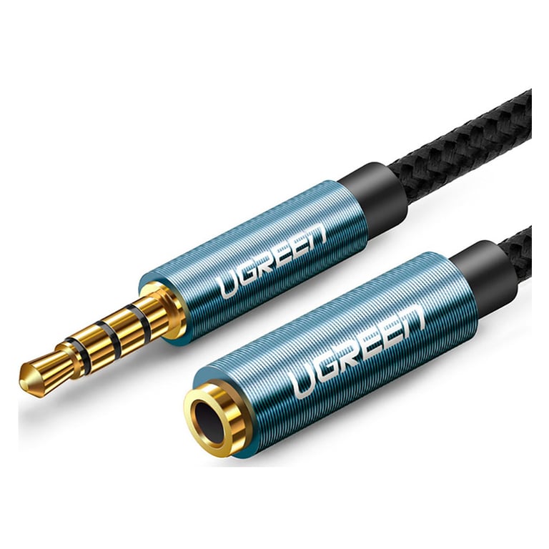 Кабель мультимедійний 3.5mm M to 3.5mm F 1.0m AV118 blue Ugreen (40673) - фото 3