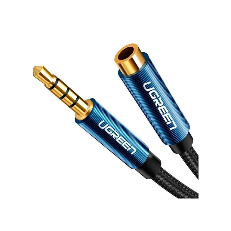 Кабель мультимедійний 3.5mm M to 3.5mm F 1.0m AV118 blue Ugreen (40673) - фото 4