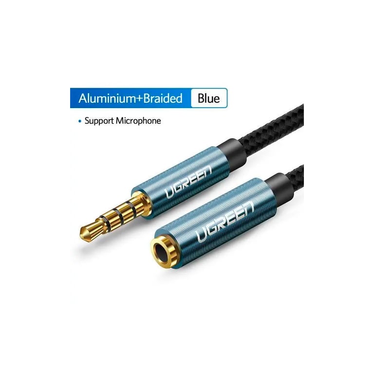 Кабель мультимедійний 3.5mm M to 3.5mm F 1.0m AV118 blue Ugreen (40673) - фото 7