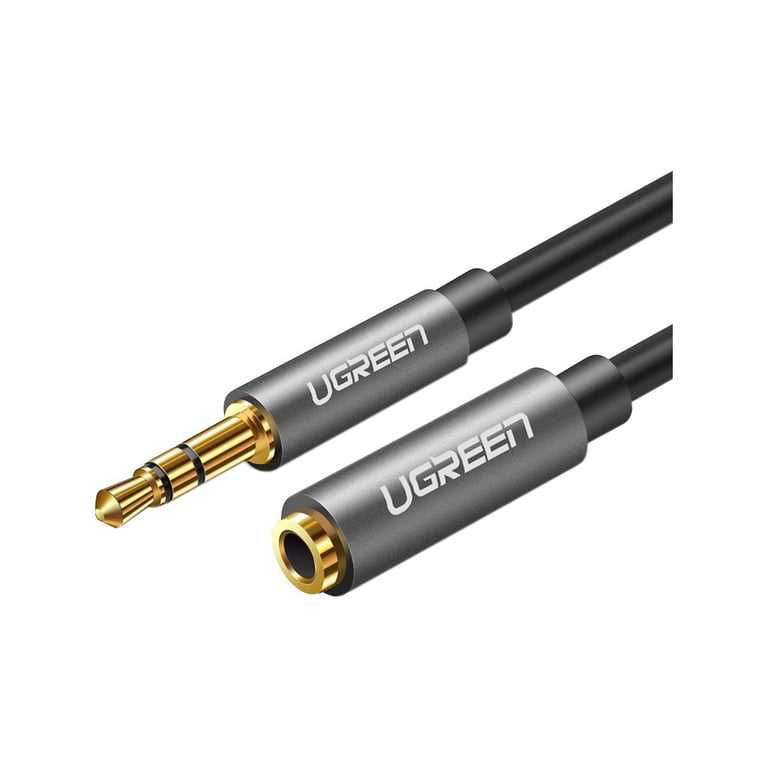 Кабель мультимедійний 3.5mm M to 3.5mm F 1.0m AV118 gray Ugreen (10592) - фото 1