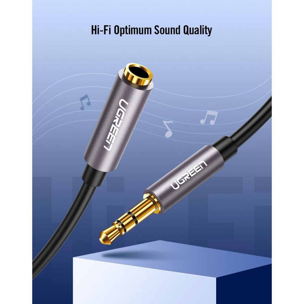 Кабель мультимедійний 3.5mm M to 3.5mm F 1.0m AV118 gray Ugreen (10592) - фото 8 Кабель мультимедійний 3.5mm M to 3.5mm F 1.0m AV118 gray Ugreen (10592) - фото 8