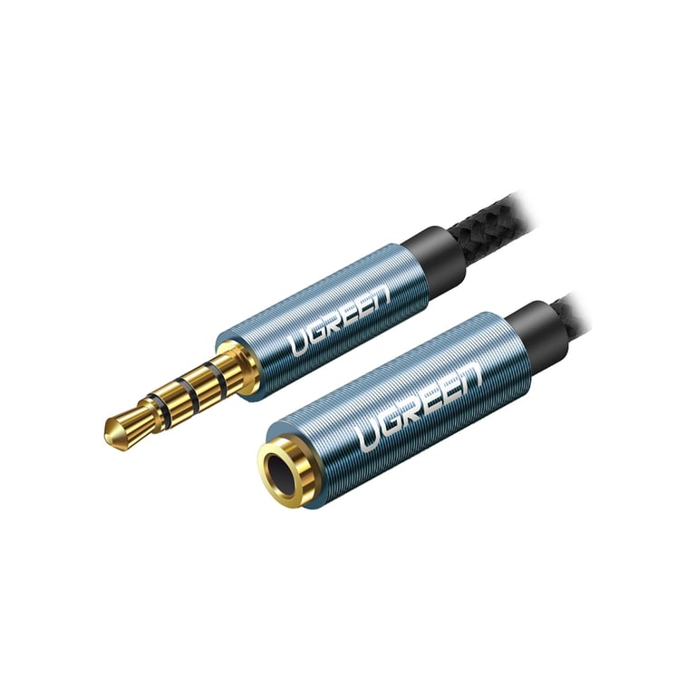 Кабель мультимедійний 3.5mm M to 3.5mm F 2.0m AV118 blue Ugreen (40675) - фото 1