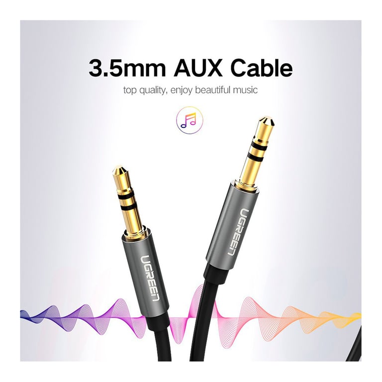 Кабель мультимедійний 3.5mm M to 3.5mm M 0.5m AV119 black Ugreen (10732) - фото 4