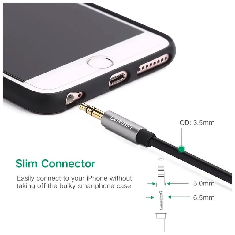 Кабель мультимедійний 3.5mm M to 3.5mm M 1.5m AV119 black Ugreen (10734) - фото 5