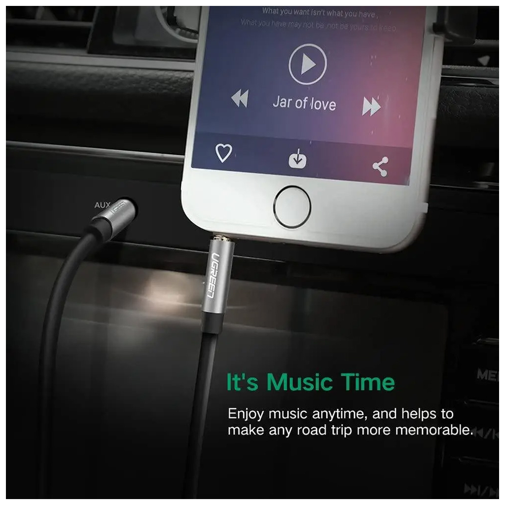 Кабель мультимедійний 3.5mm M to 3.5mm M 1.0m AV119 black Ugreen (10733) - фото 6 Кабель мультимедійний 3.5mm M to 3.5mm M 1.0m AV119 black Ugreen (10733) - фото 6