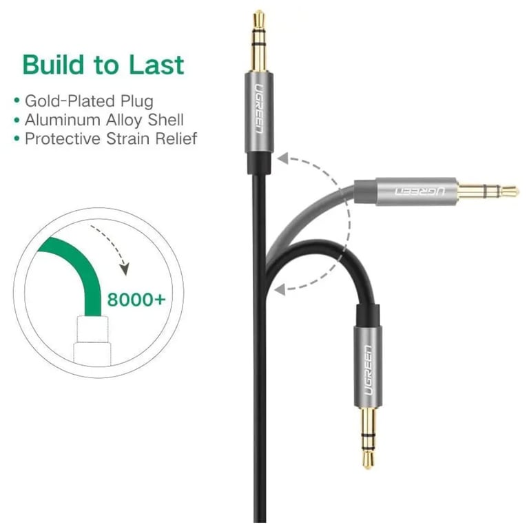 Кабель мультимедійний 3.5mm M to 3.5mm M 2.0m AV119 black Ugreen (10735) - фото 3