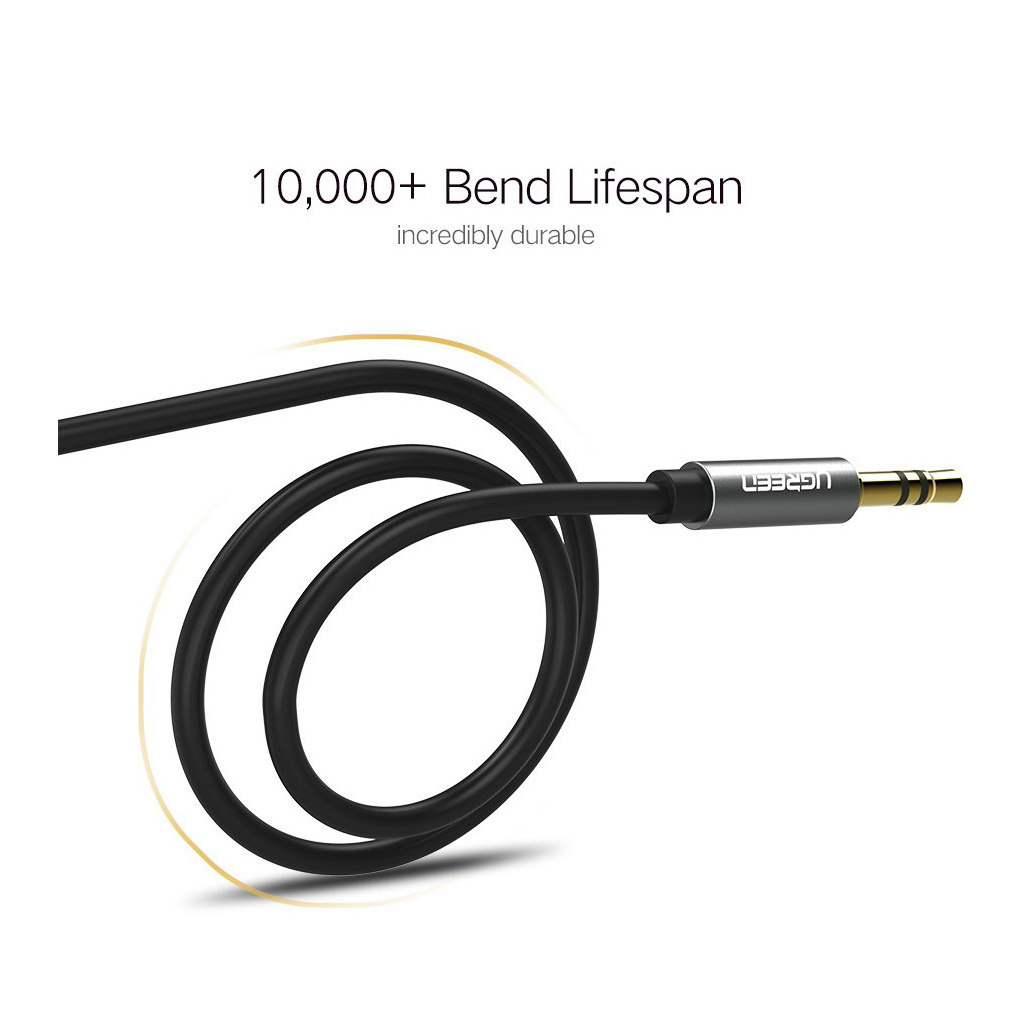 Кабель мультимедійний 3.5mm M to 3.5mm M 3.0m AV119 black UGREEN (10736) - фото 6 Кабель мультимедійний 3.5mm M to 3.5mm M 3.0m AV119 black UGREEN (10736) - фото 6