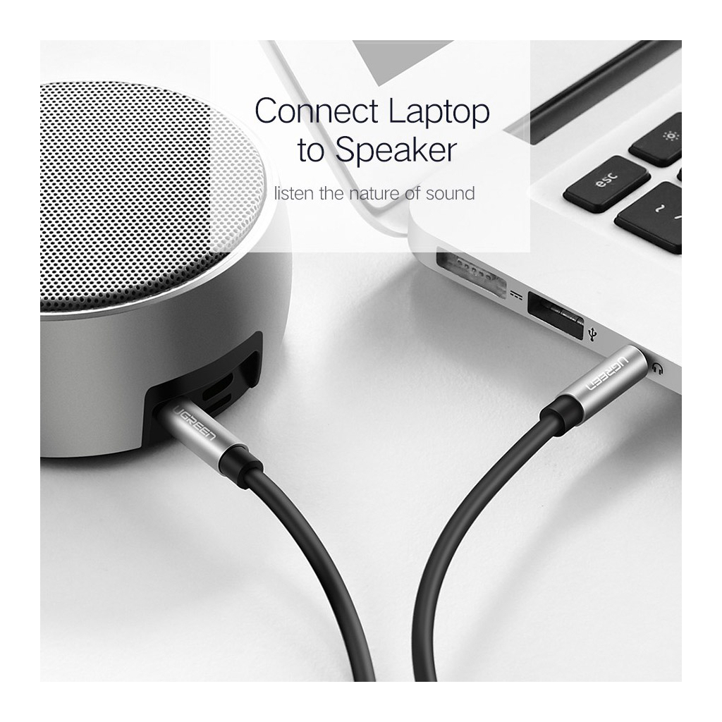 Кабель мультимедійний 3.5mm M to 3.5mm M 3.0m AV119 black UGREEN (10736) - фото 8 Кабель мультимедійний 3.5mm M to 3.5mm M 3.0m AV119 black UGREEN (10736) - фото 8