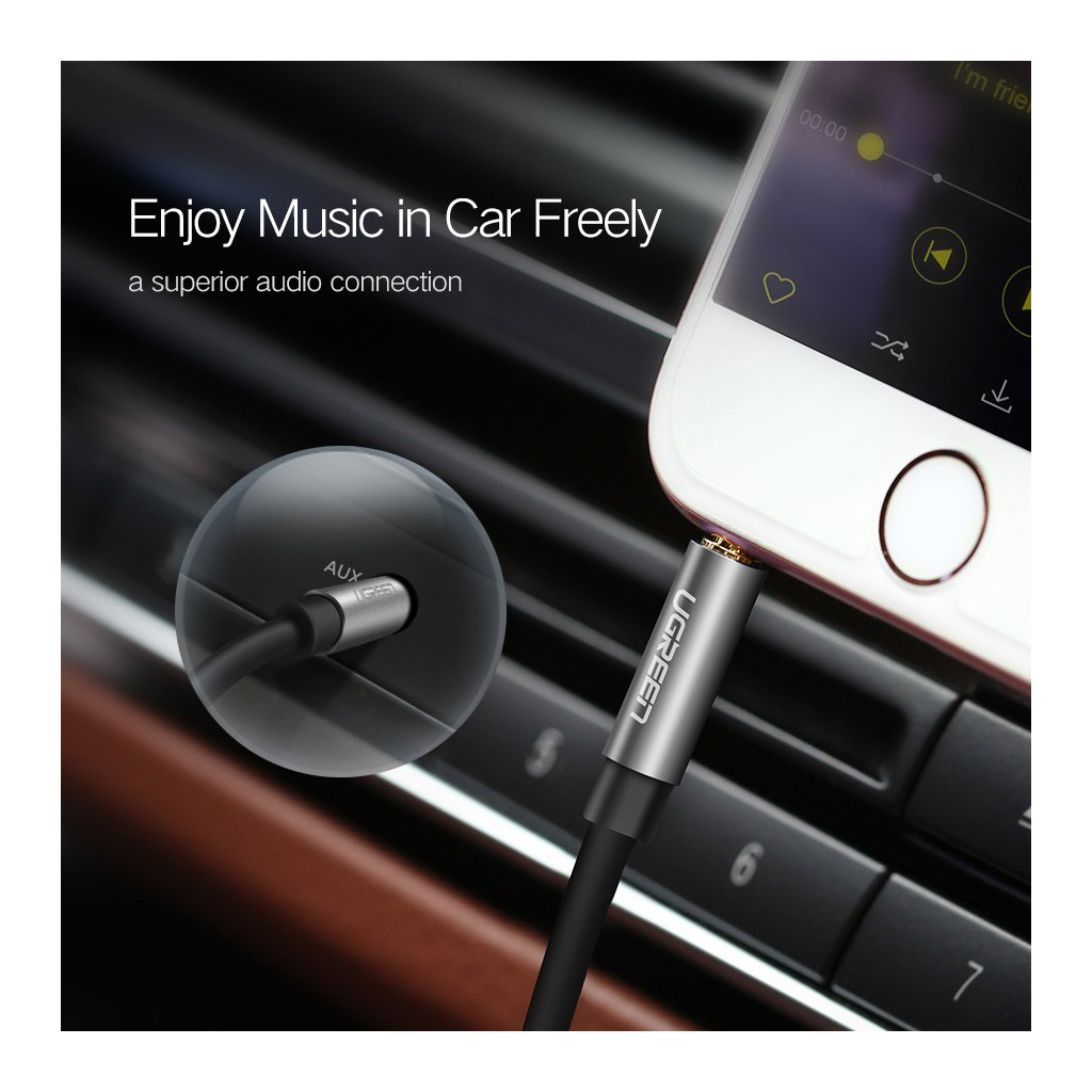 Кабель мультимедійний 3.5mm M to 3.5mm M 3.0m AV119 black UGREEN (10736) - фото 9 Кабель мультимедійний 3.5mm M to 3.5mm M 3.0m AV119 black UGREEN (10736) - фото 9