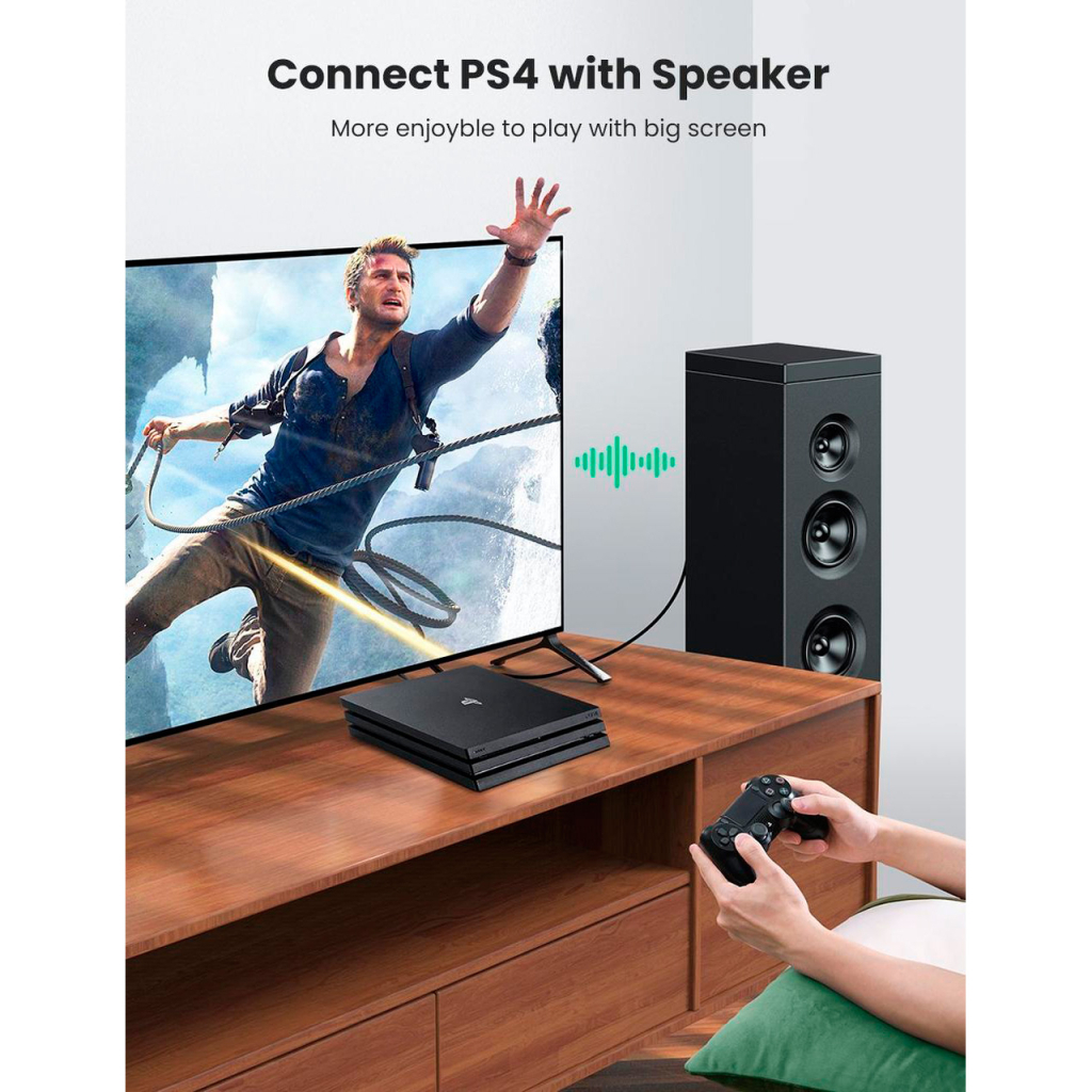 Кабель мультимедійний Optical Toslink 1.5m AV122 black Ugreen (70891) - фото 6 Кабель мультимедійний Optical Toslink 1.5m AV122 black Ugreen (70891) - фото 6