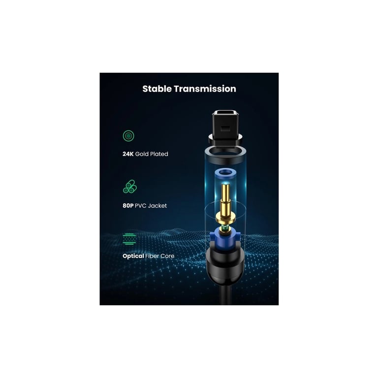 Кабель мультимедійний Optical Toslink 1.0m AV122 black Ugreen (70890) - фото 4
