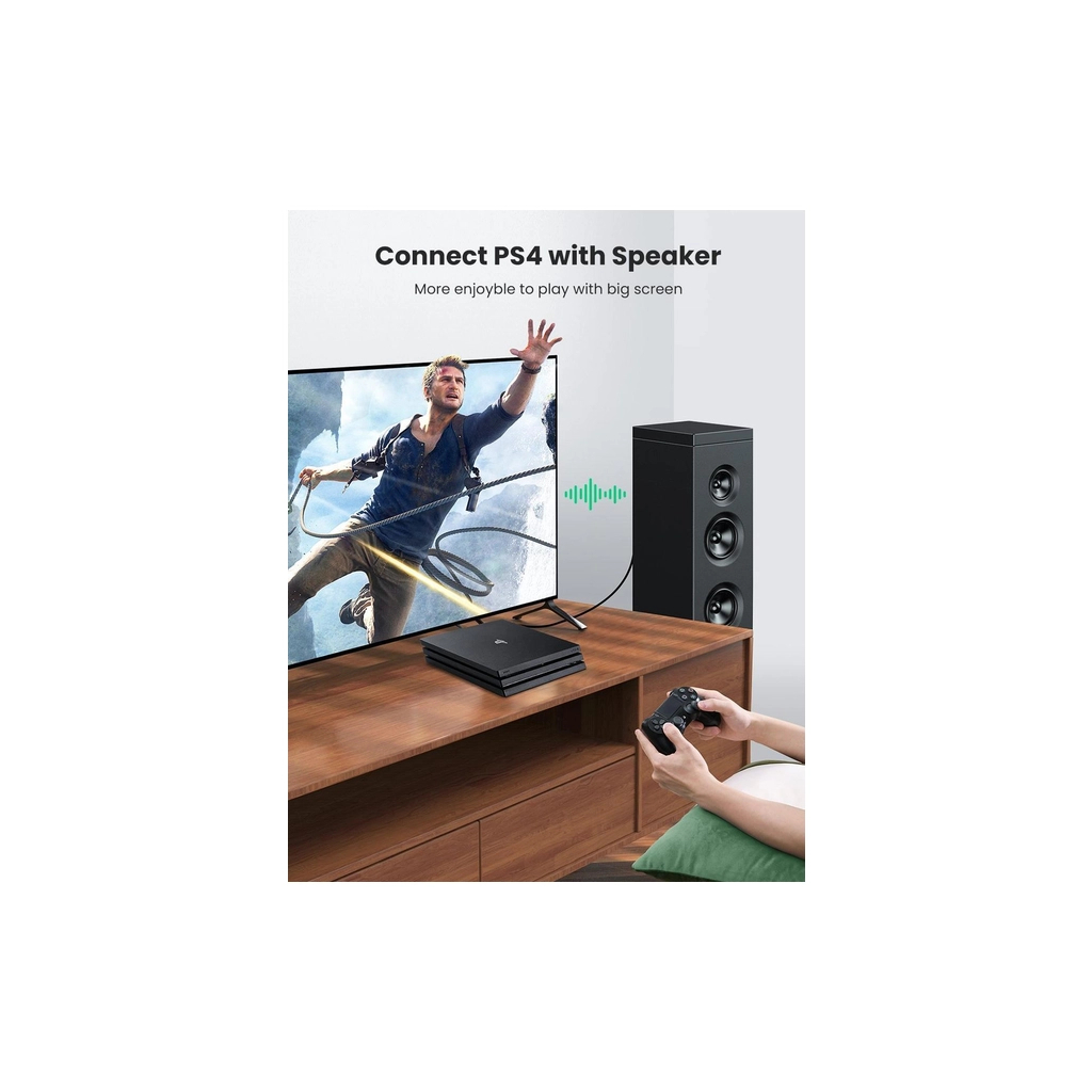 Кабель мультимедійний Optical Toslink 1.0m AV122 black Ugreen (70890) - фото 6 Кабель мультимедійний Optical Toslink 1.0m AV122 black Ugreen (70890) - фото 6