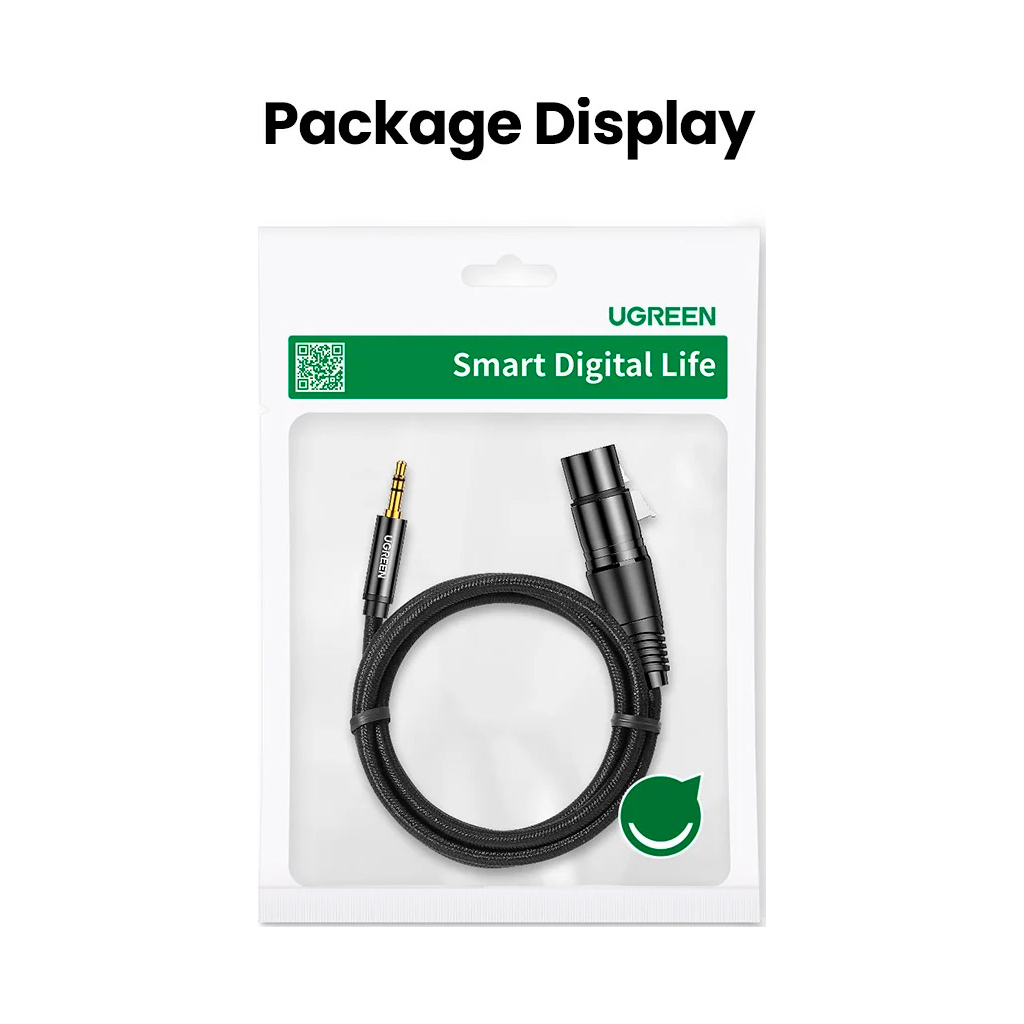 Кабель мультимедійний 3.5mm M to XLR F 2.0m AV182 black Ugreen (20244) - фото 4 Кабель мультимедійний 3.5mm M to XLR F 2.0m AV182 black Ugreen (20244) - фото 4