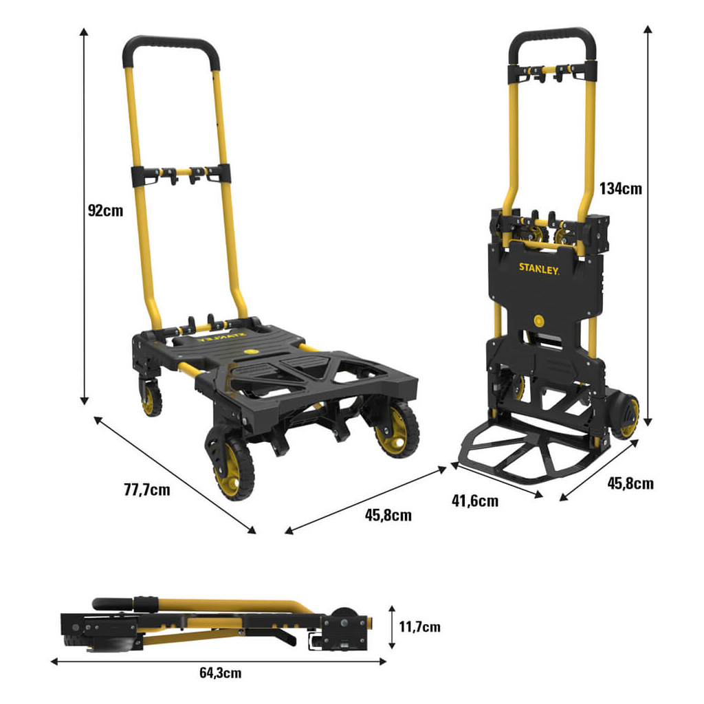 Візок вантажний Stanley розкладна, до 70/137кг, матеріал сталь, вага 7,4кг (SXWT-FT585) - фото 7 Візок вантажний Stanley розкладна, до 70/137кг, матеріал сталь, вага 7,4кг (SXWT-FT585) - фото 7