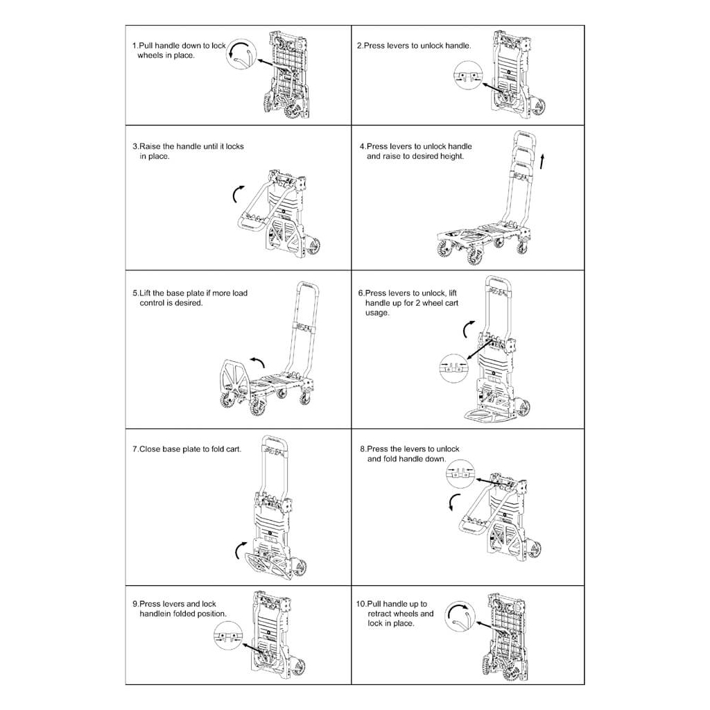 Візок вантажний Stanley розкладна, до 70/137кг, матеріал сталь, вага 7,4кг (SXWT-FT585) - фото 9 Візок вантажний Stanley розкладна, до 70/137кг, матеріал сталь, вага 7,4кг (SXWT-FT585) - фото 9