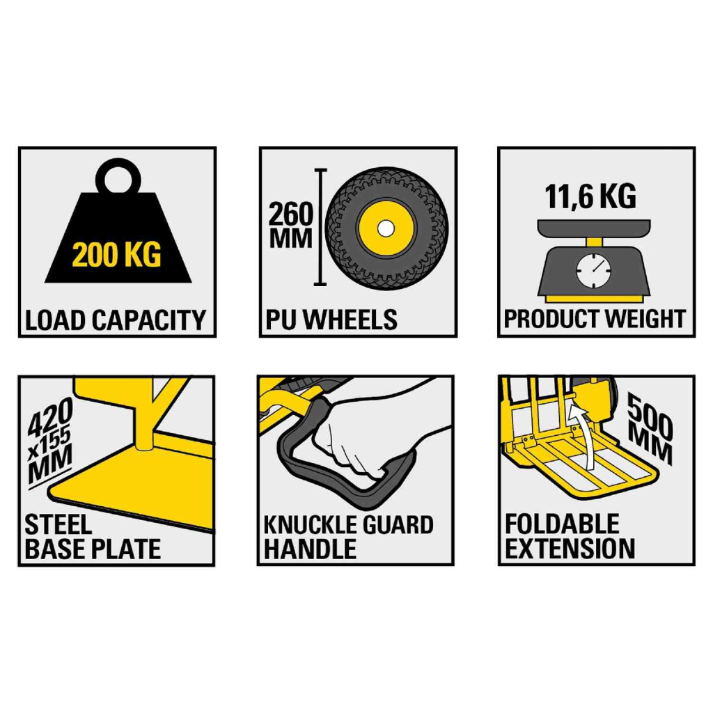 Візок вантажний Stanley до 200 кг, розмір платформи 42х15,5 см, вага 11,6 (SXWT-HT535) - фото 3 Візок вантажний Stanley до 200 кг, розмір платформи 42х15,5 см, вага 11,6 (SXWT-HT535) - фото 3