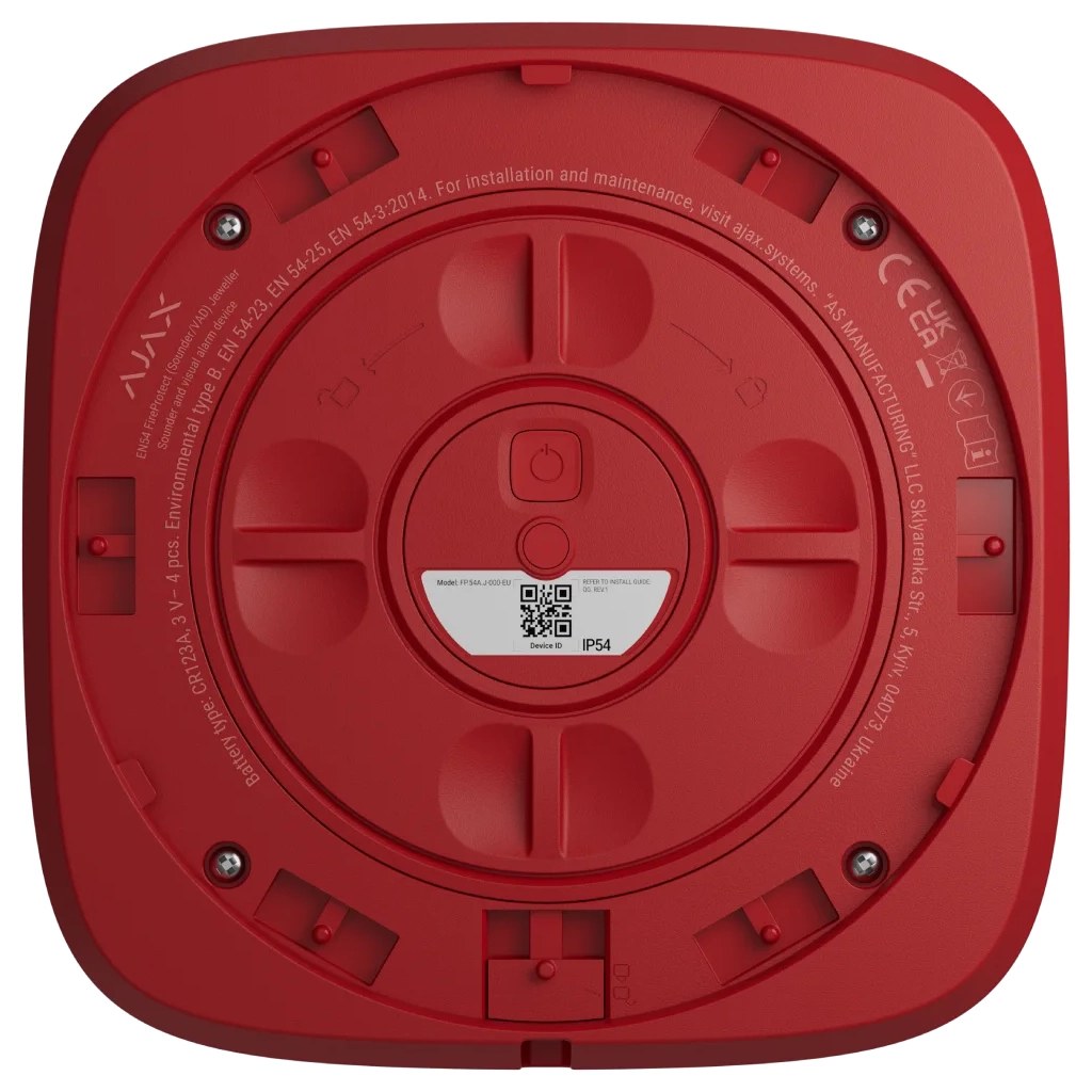 Сирена Ajax EN54 FireProtect Sounder red - фото 4 Сирена Ajax EN54 FireProtect Sounder red - фото 4