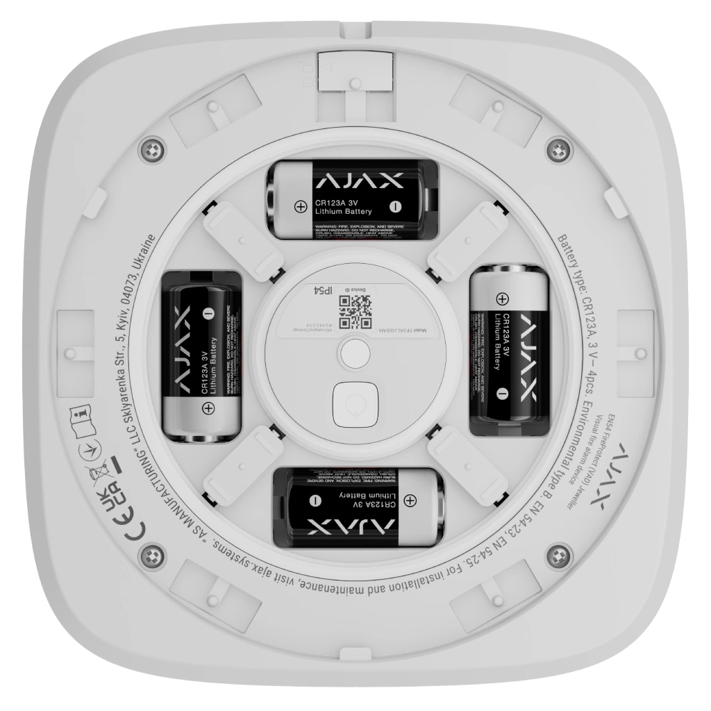 Сирена Ajax EN54 FireProtect (VAD) white - фото 4 Сирена Ajax EN54 FireProtect (VAD) white - фото 4