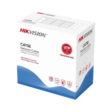 Кабель мережевий Hikvision UTP 305м, cat.5e, CU, outdoor (DS-1LN5EO-UU/E)