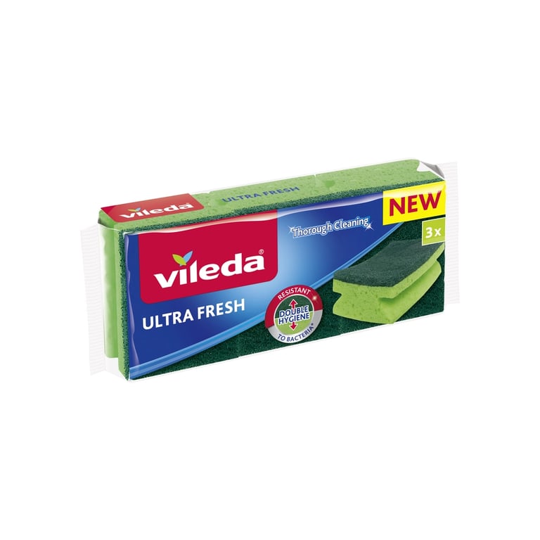 Губки кухонні Vileda Ultra Fresh Антибактеріальні 3 шт. (4023103239500) - фото 1