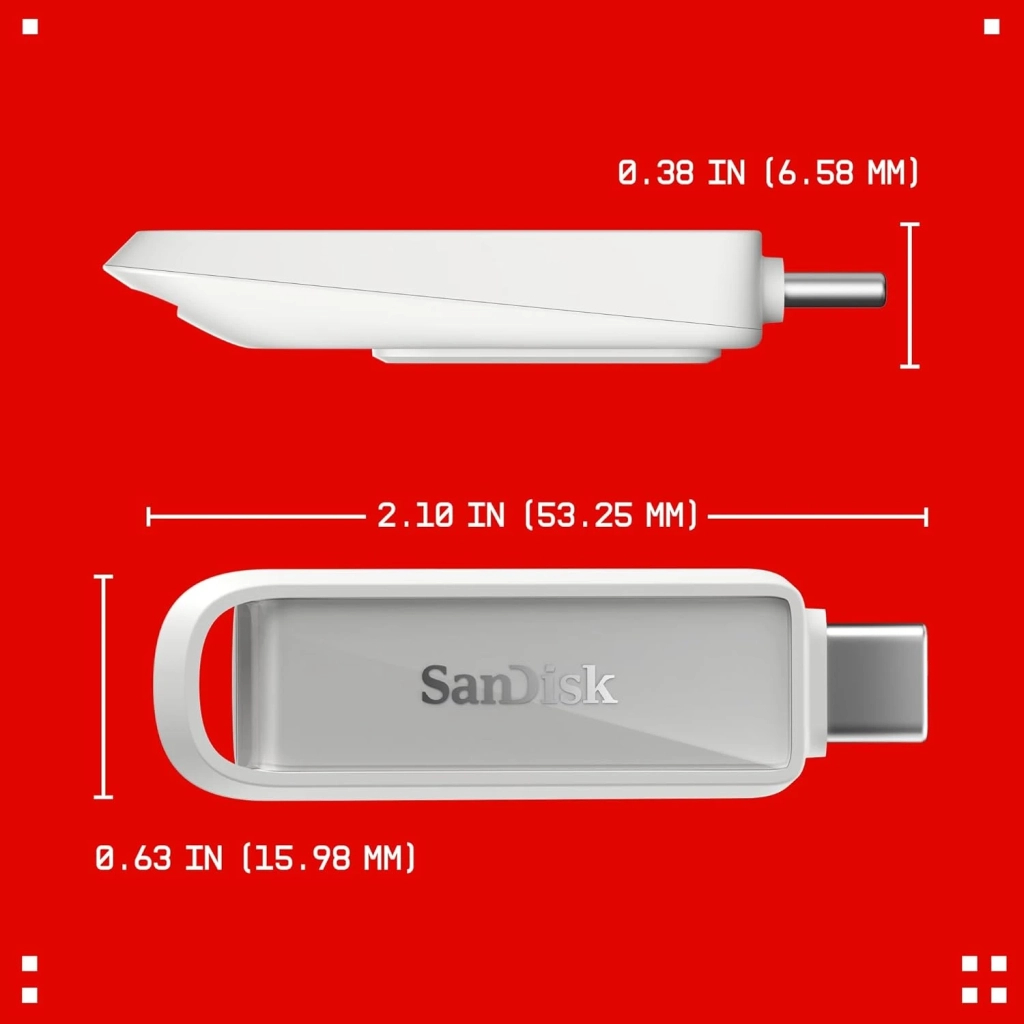USB флеш накопичувач SanDisk 128GB Phone Drive Arctic White Type-C USB 3.2 (SDIXS0N-128G-GN6NE) - фото 3 USB флеш накопичувач SanDisk 128GB Phone Drive Arctic White Type-C USB 3.2 (SDIXS0N-128G-GN6NE) - фото 3