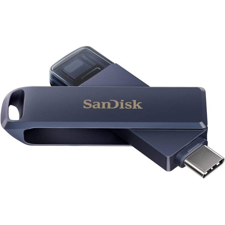 USB флеш накопичувач SanDisk 128GB Phone Drive for iPhone Metallic Sky Lightning/Type-C U (SDIXD0N-128G-GN6NE) - фото 4